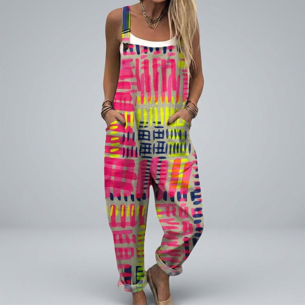 Caoimhe - Artistic dungarees with geometric print