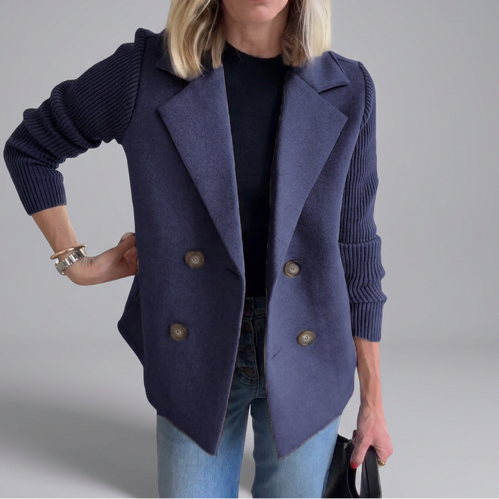 SORELLE™ - Elegant Knit-Sleeve Blazer