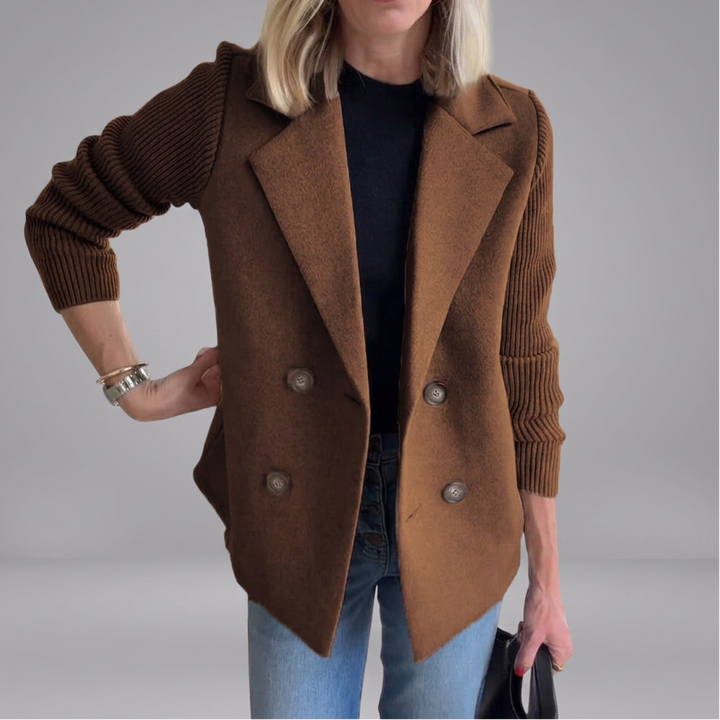 SORELLE™ - Elegant Knit-Sleeve Blazer