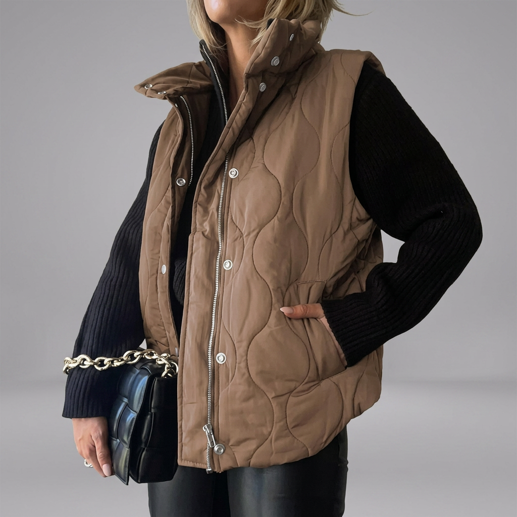 DARCY™ - Chic Lightweight Button-Up Puffer Vest