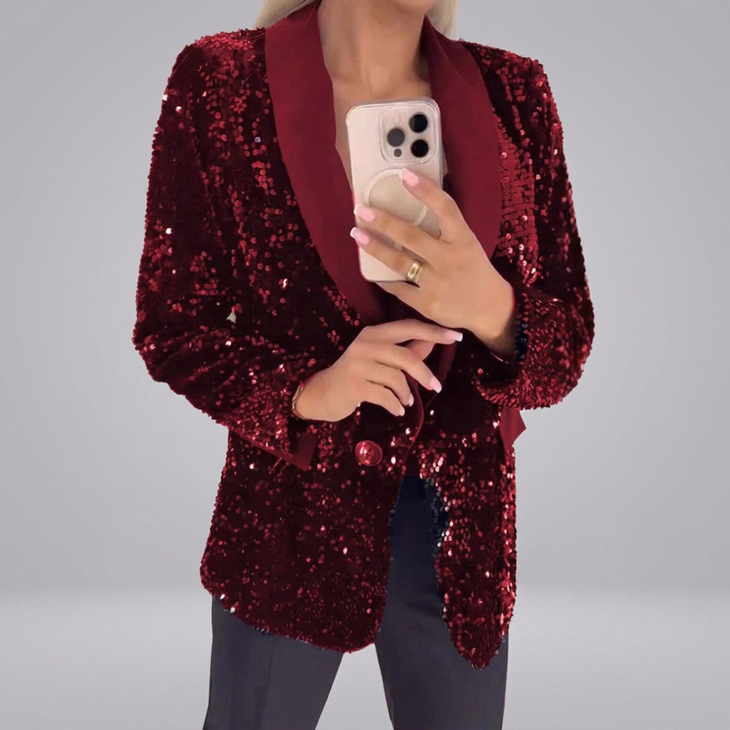 LUXARA™ -Shimmer Sequin Blazer