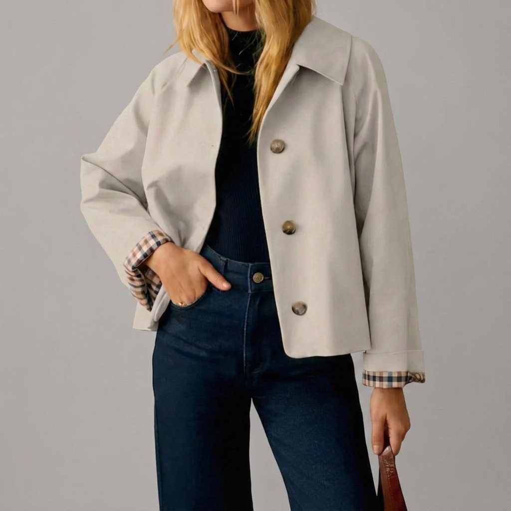 WREN™ – Vintage-Inspired Cropped Trench Coat