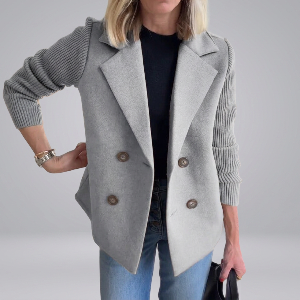 SORELLE™ - Elegant Knit-Sleeve Blazer