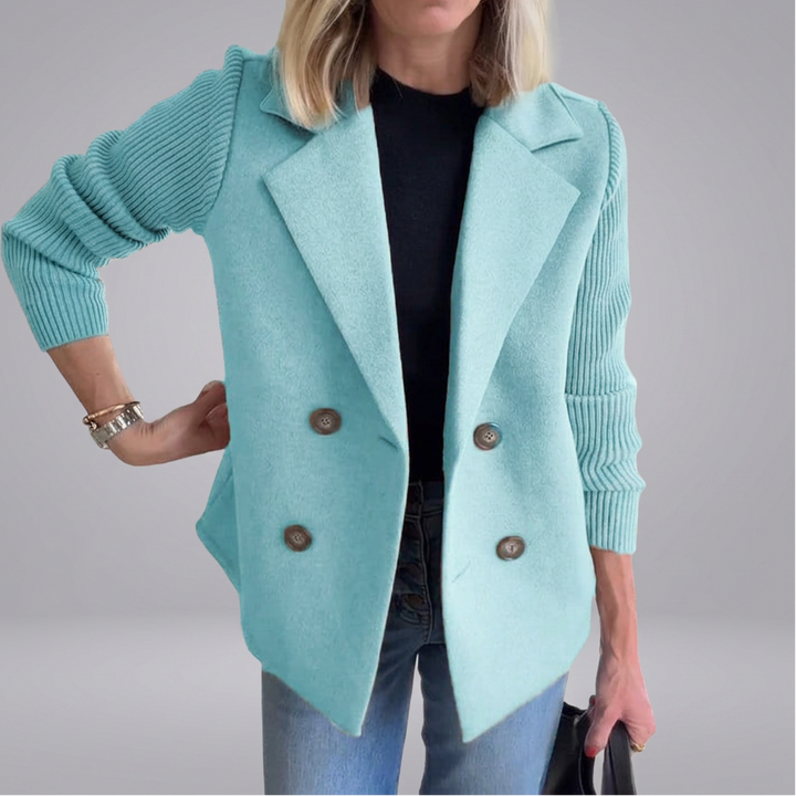SORELLE™ - Elegant Knit-Sleeve Blazer