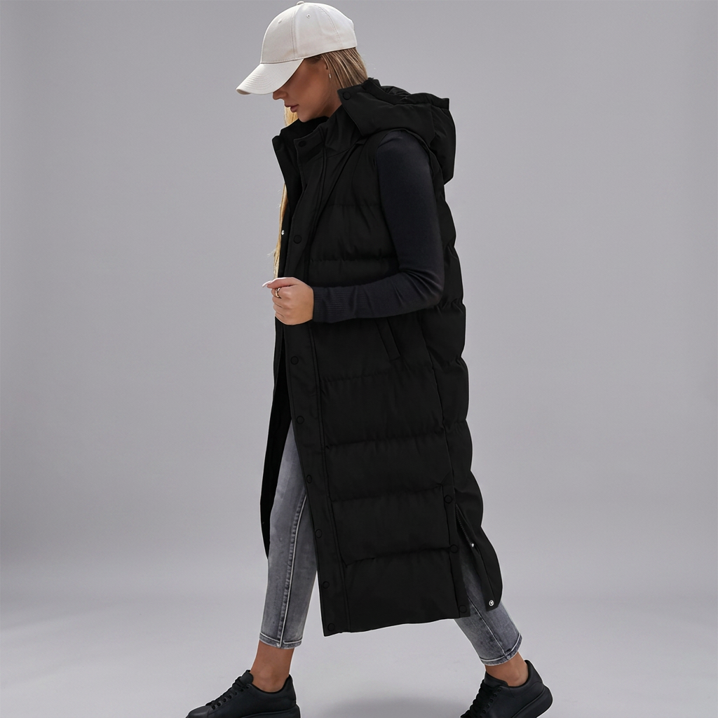 BRYNN™ – Quilted Hooded Zip-Up Puffer Vest