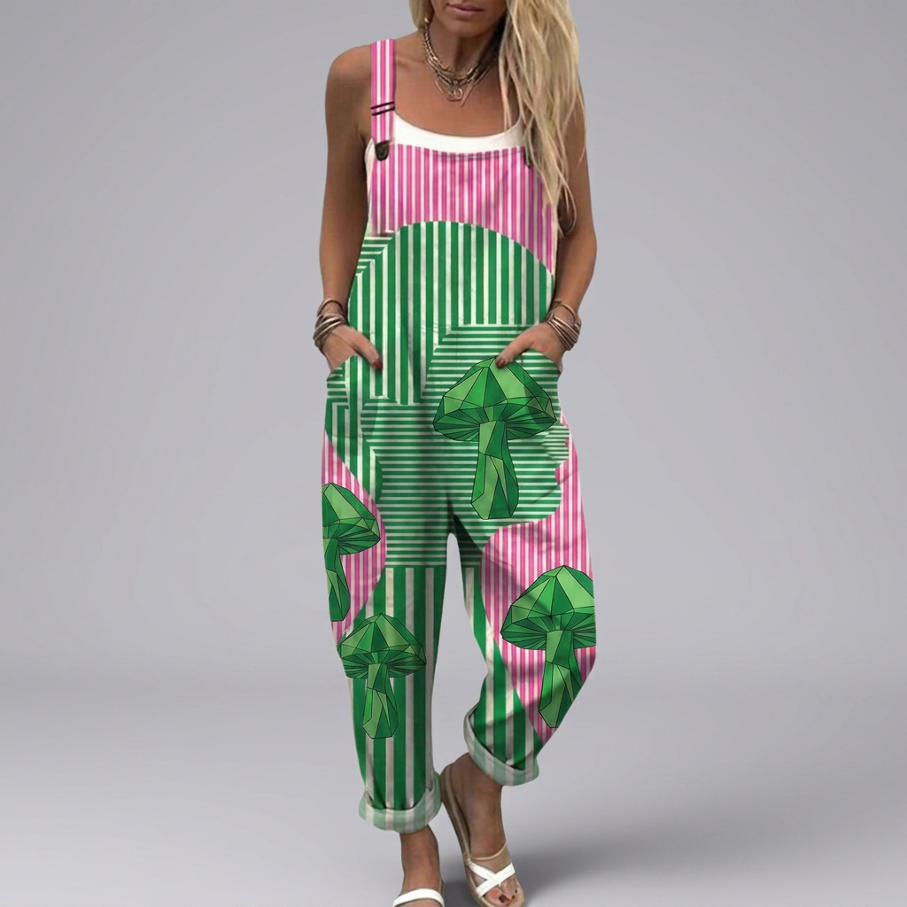 Aurora - Dungarees with Geometric Print