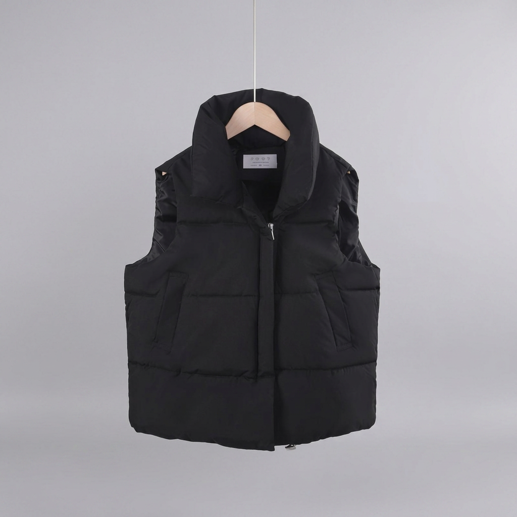 ALULA™ - Comfy Oversized High Neck Sleeveless Puffer Jacket