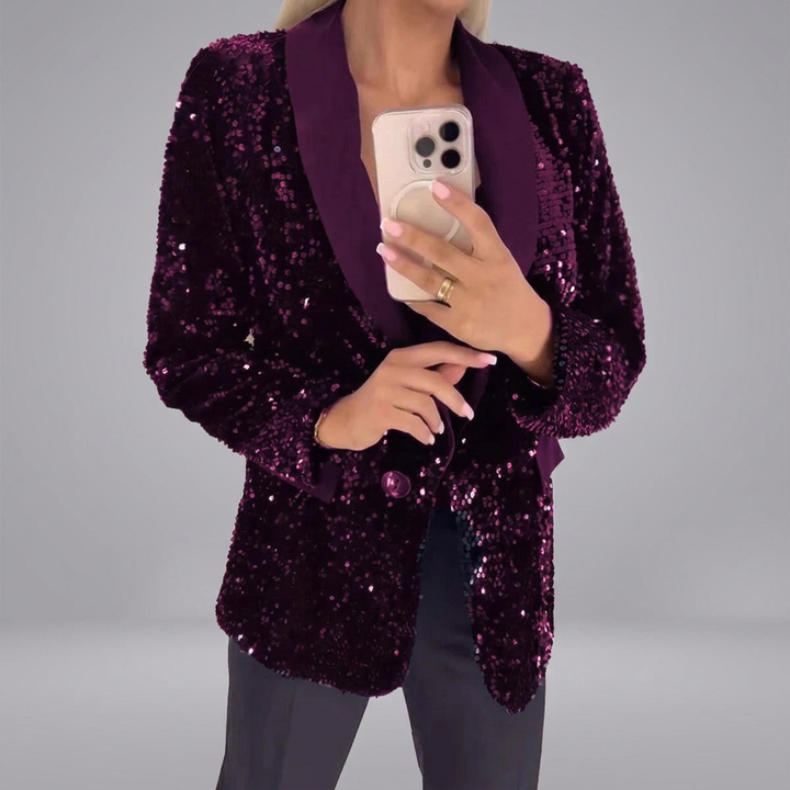 LUXARA™ -Shimmer Sequin Blazer