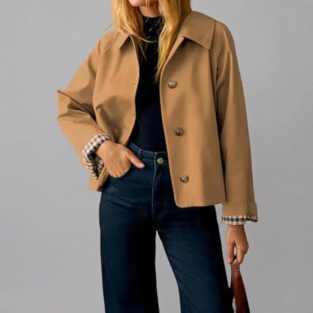 WREN™ – Vintage-Inspired Cropped Trench Coat