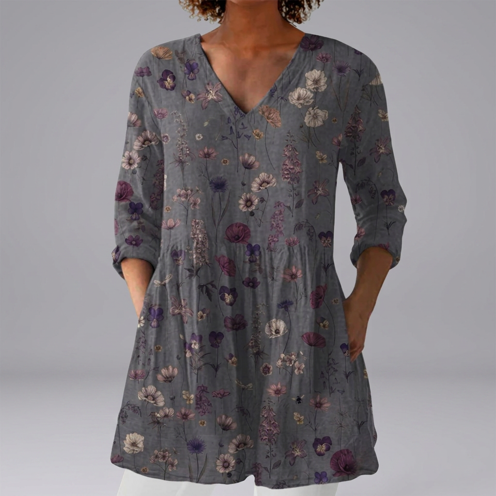 Honoria - Elegant Grey Blouse