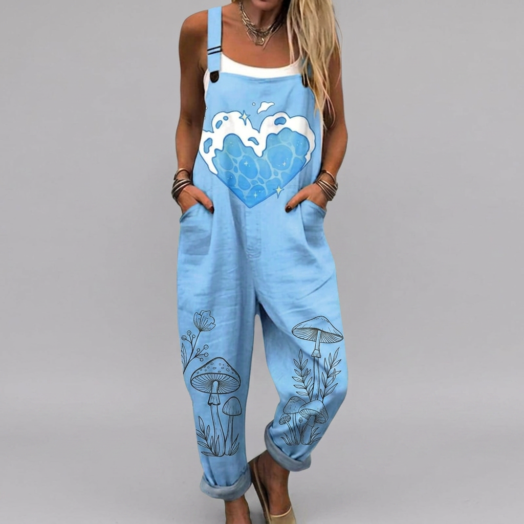 Mairead - Casual Dungarees Ocean Heart
