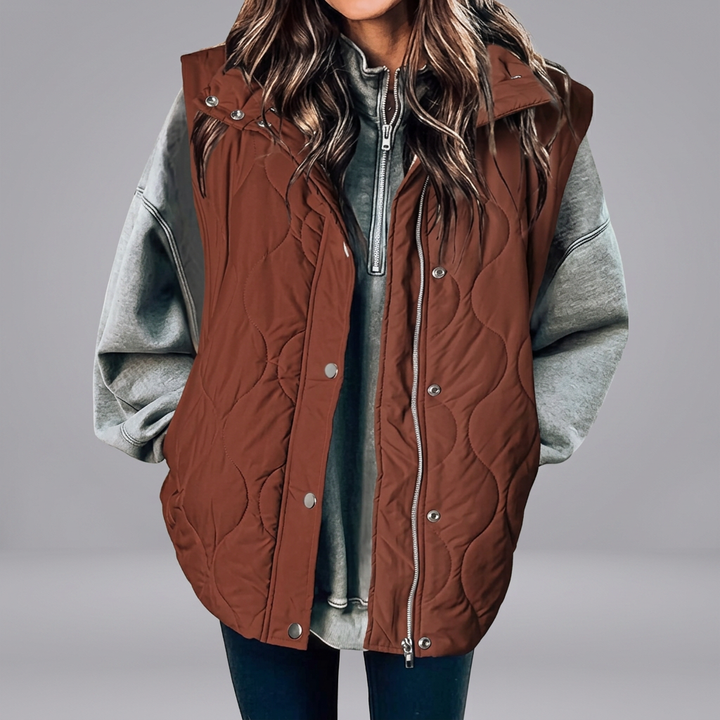 DARCY™ - Chic Lightweight Button-Up Puffer Vest