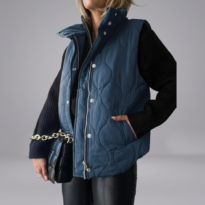 DARCY™ - Chic Lightweight Button-Up Puffer Vest