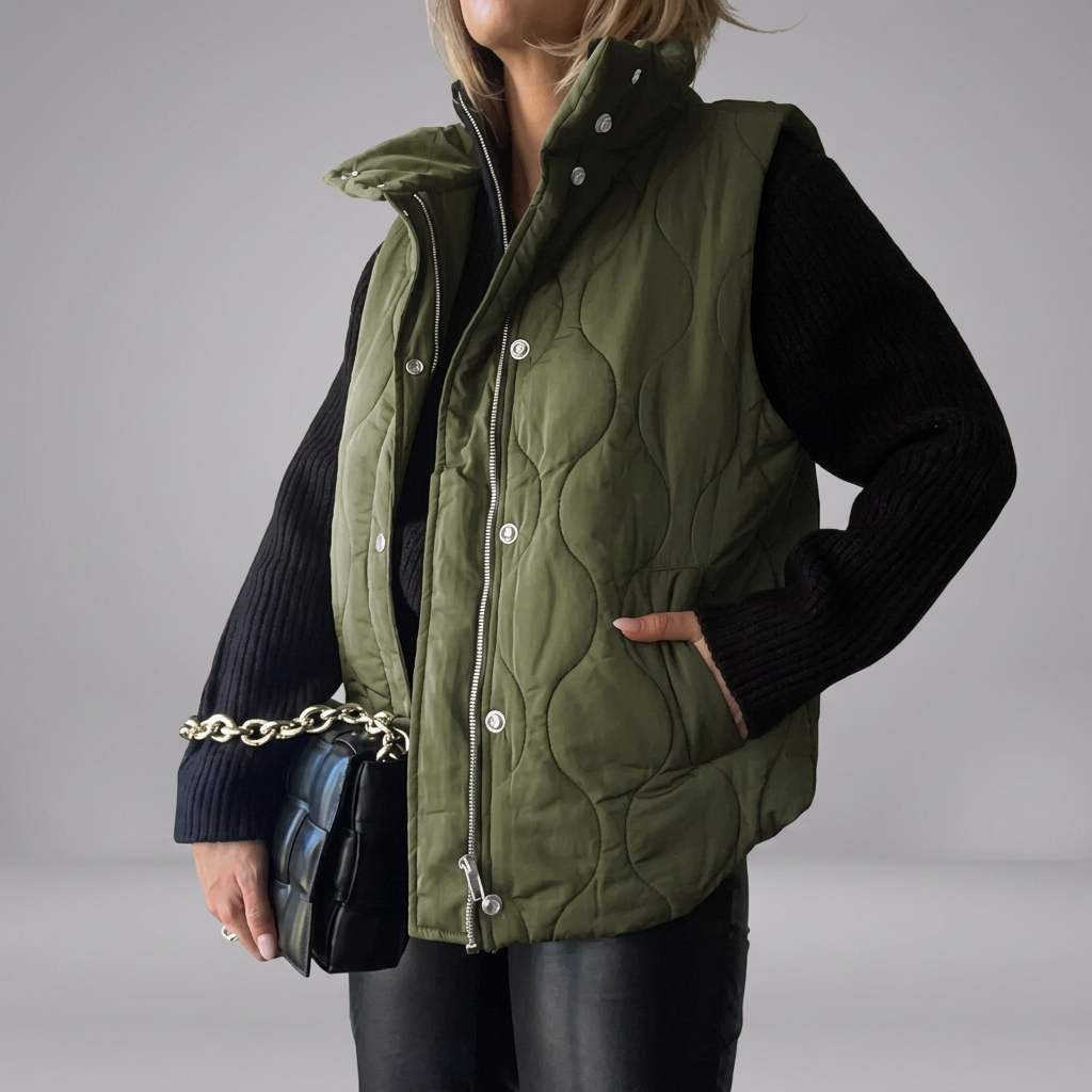 DARCY™ - Chic Lightweight Button-Up Puffer Vest