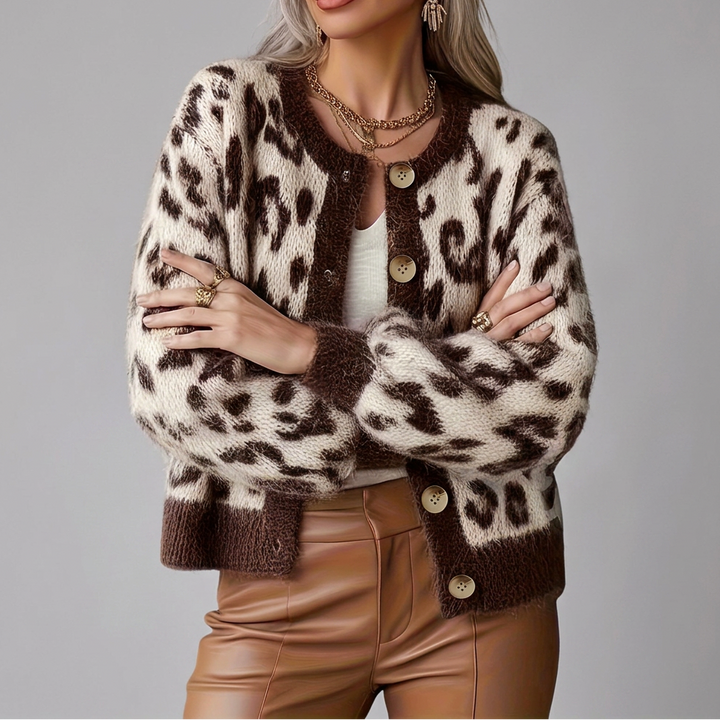 ELIZA™ – Elegant Leopard Print Cardigan