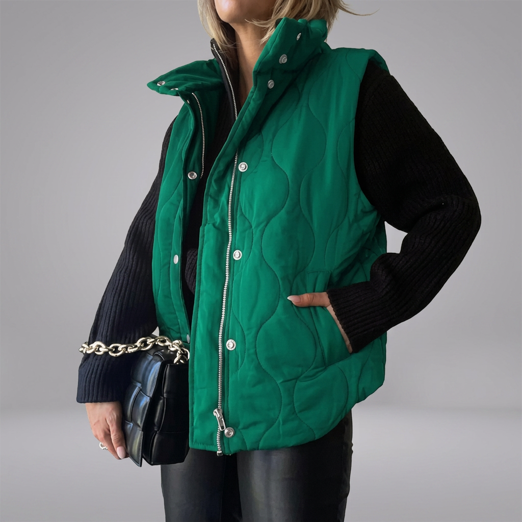 DARCY™ - Chic Lightweight Button-Up Puffer Vest
