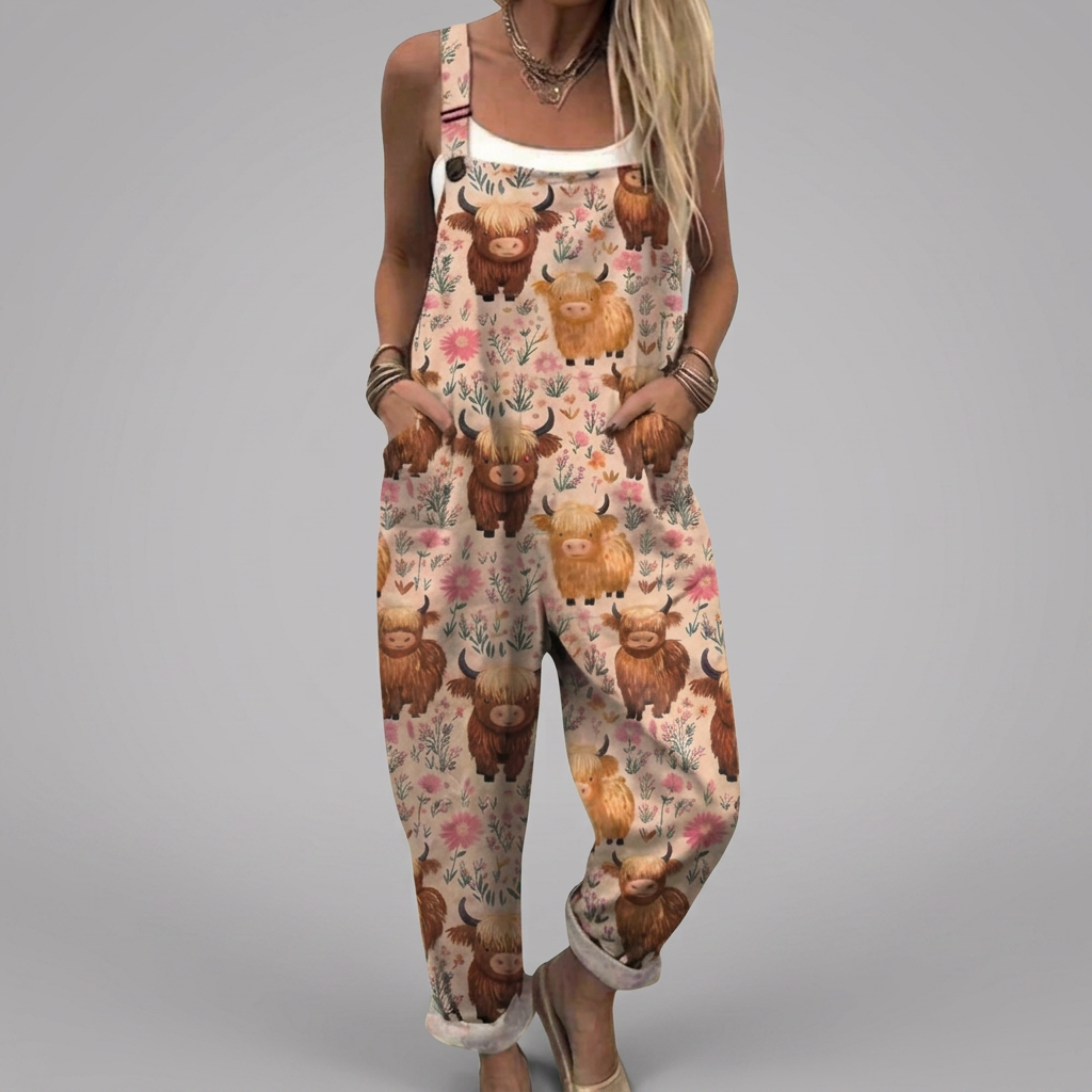 Freya - Dungarees with a playful print