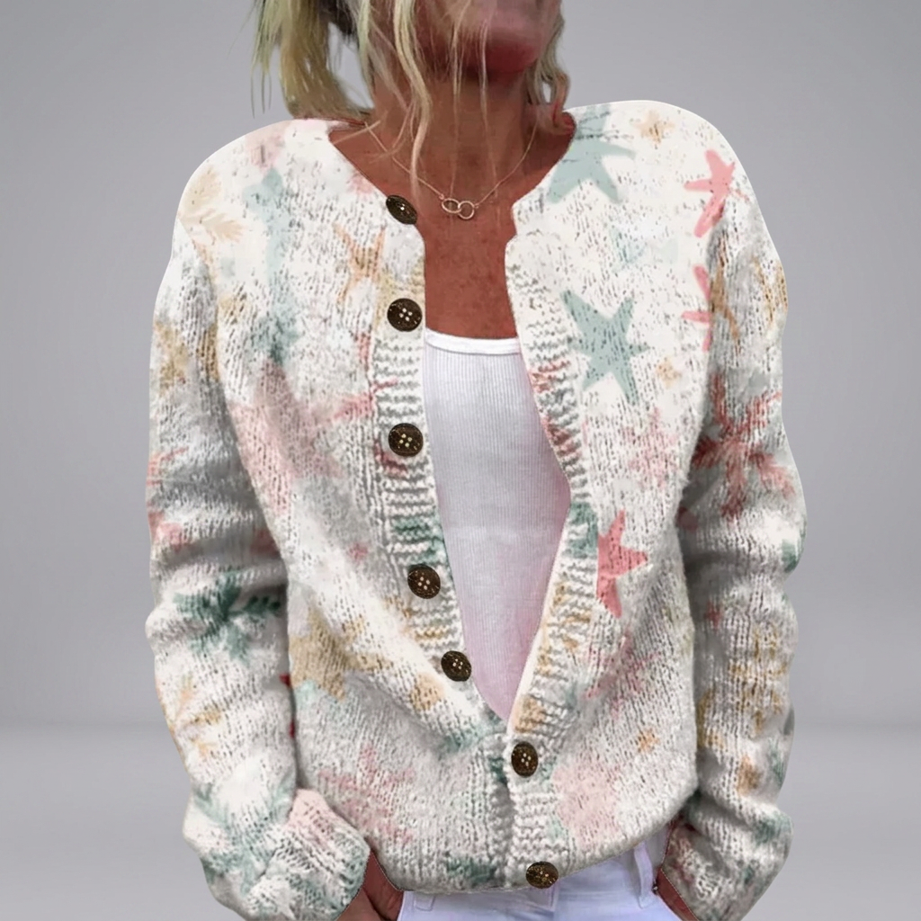Bree - Foxglove Print Cardigan
