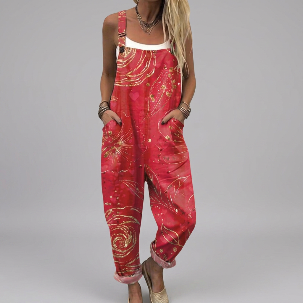 Ava - Dungarees with artistic print