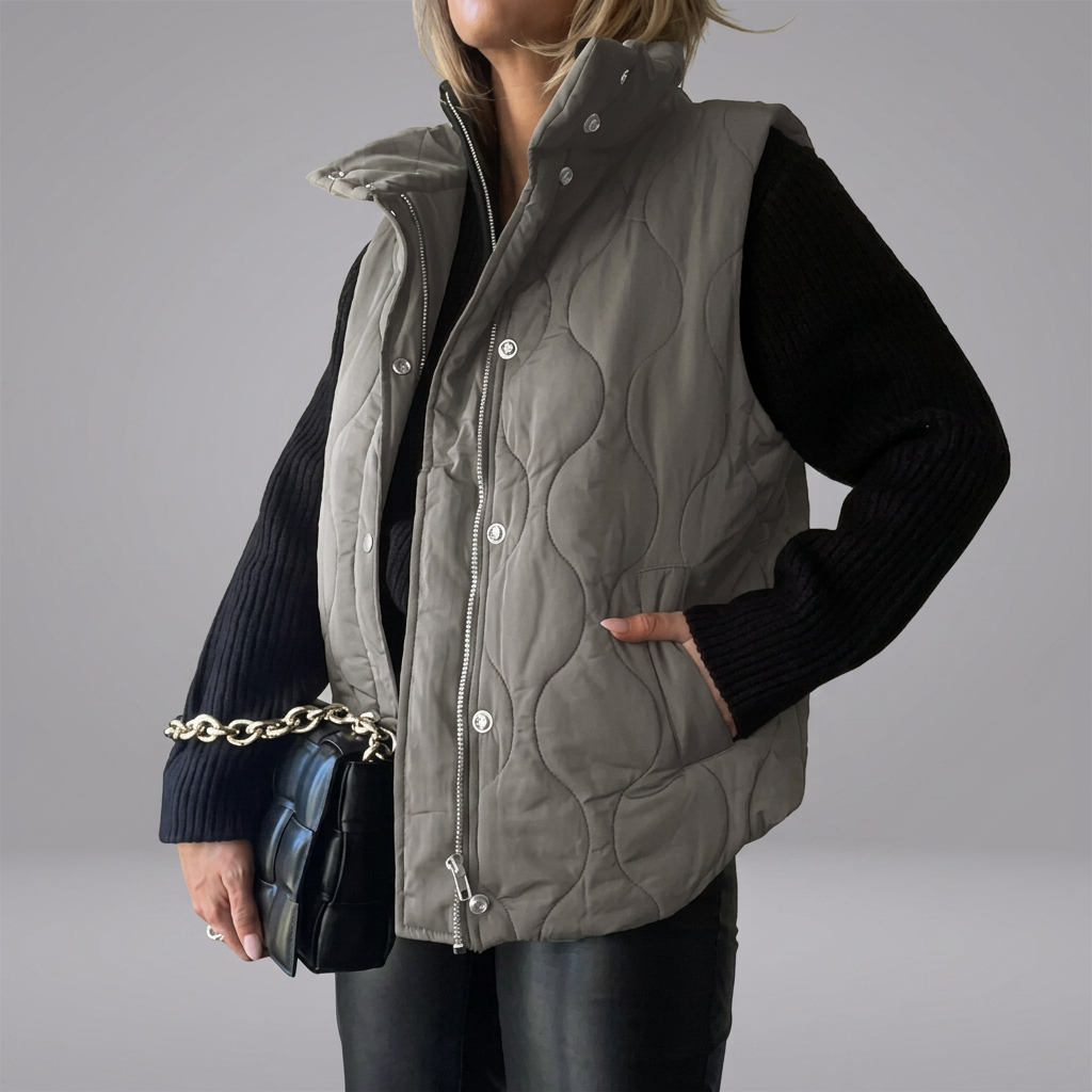 DARCY™ - Chic Lightweight Button-Up Puffer Vest