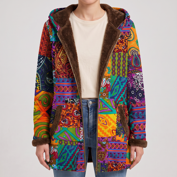Sofia | Manteau à Motif Patchwork Bohème