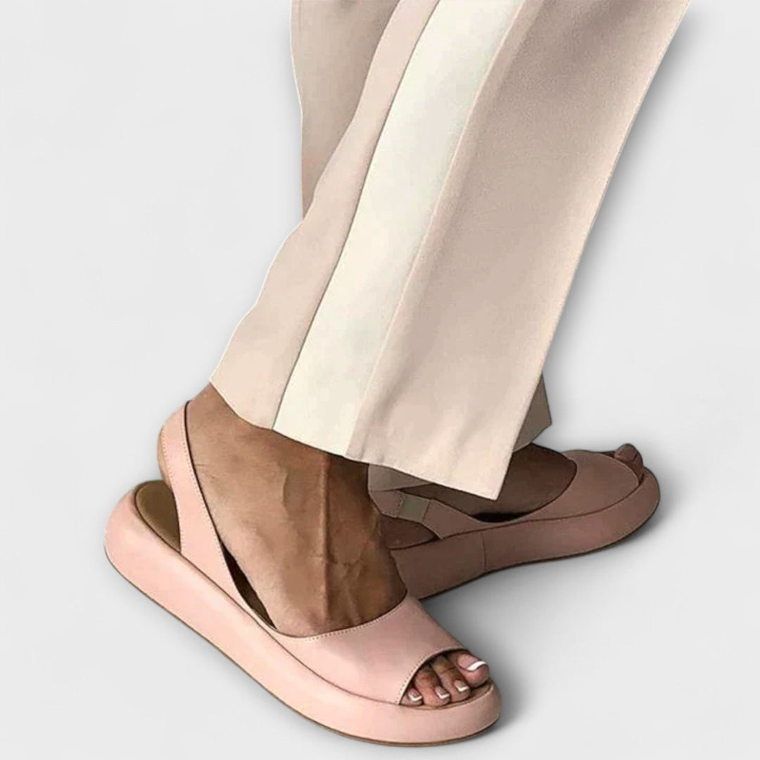 Edeltrud - Sandales Rosées à Talon Carré