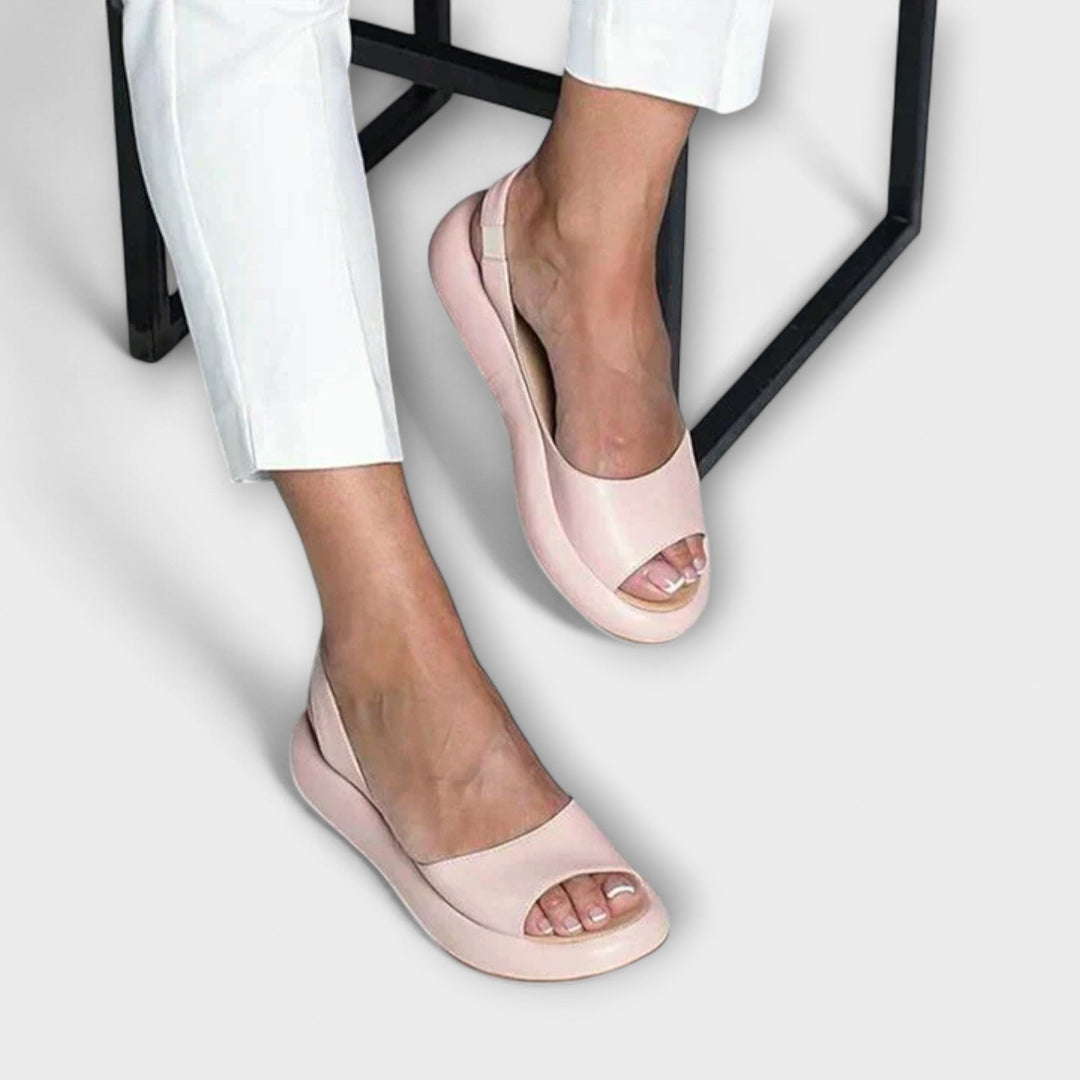 Edeltrud - Sandales Rosées à Talon Carré