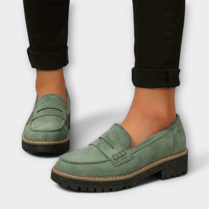 Adelgunde - Mocassins Plateforme Noirs à Chaîne