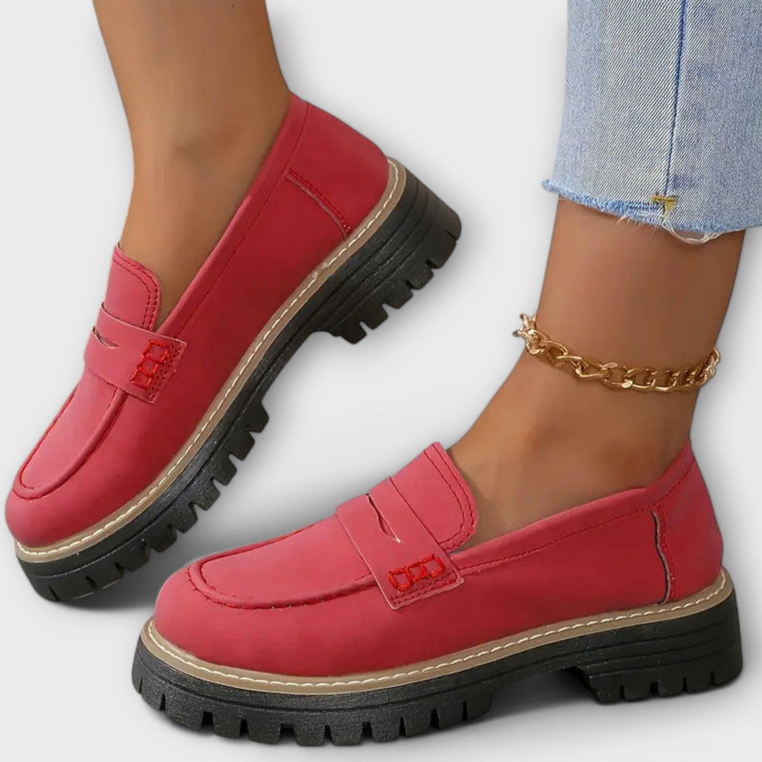 Adelgunde - Mocassins Plateforme Noirs à Chaîne