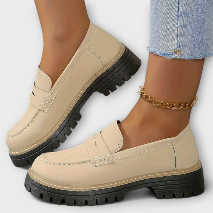 Adelgunde - Mocassins Plateforme Noirs à Chaîne