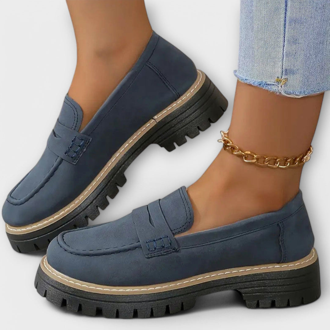 Adelgunde - Mocassins Plateforme Noirs à Chaîne